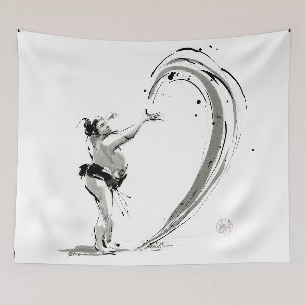 Item preview, Sumo #8 - Shubatsu ink wash painting on paper designed and sold by Rebecca Rees.