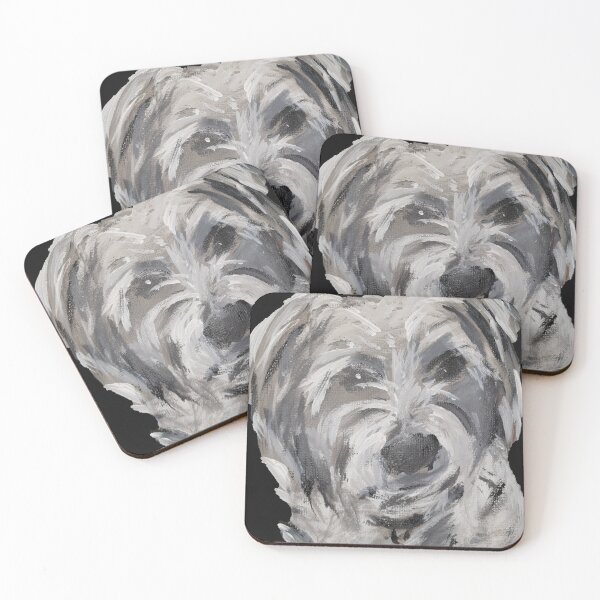 Item preview, White grey dog portrait  designed and sold by WorldOfWendyArt.