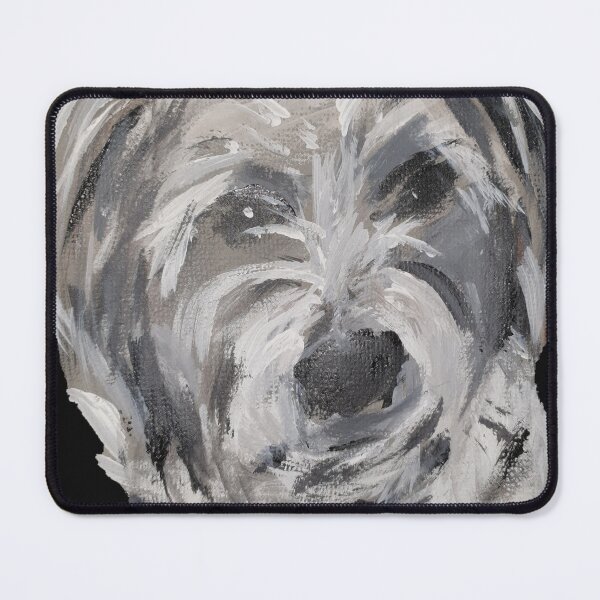 Item preview, White grey dog portrait designed and sold by WorldOfWendyArt.