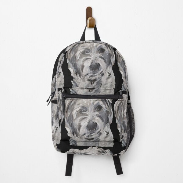 Item preview, White grey dog portrait designed and sold by WorldOfWendyArt.