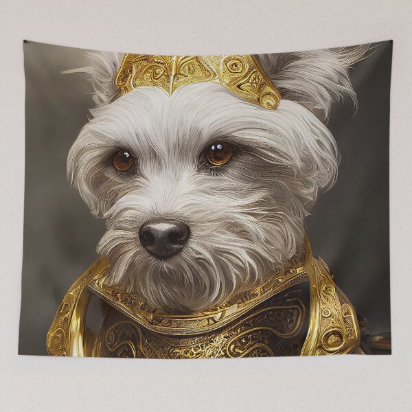 Item preview, Majestic Maltese Dog Portrait - The Goodest of Bois - AI Art designed and sold by BRaiNDEDprints.
