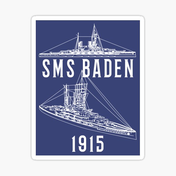 Sms Baden German Ww Battleship Blueprint Diagram Gift Sticker For Sale By Battlefield