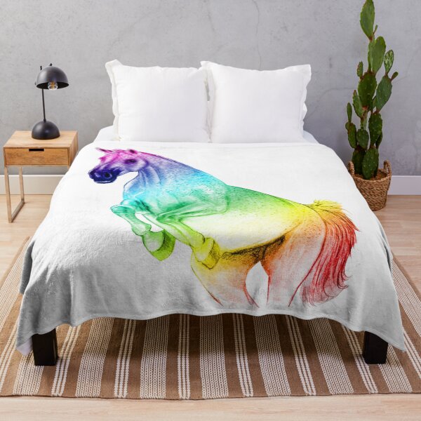 Item preview, Gray horse in jump - rainbow colorized version designed and sold by SylvieG18.