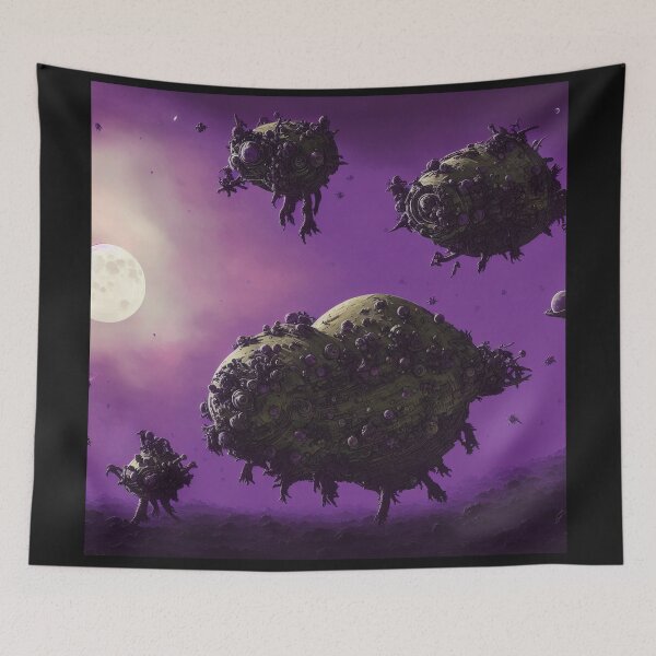 Item preview, Alien battlesnails invading a purple planet IV designed and sold by BrachiaST.