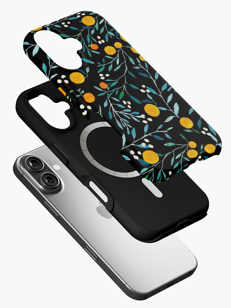 Thumbnail 2 of 4, iPhone Case, Oranges on Black designed and sold by artiisan.