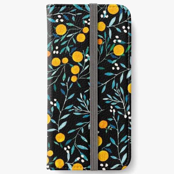Oranges on Black iPhone Wallet