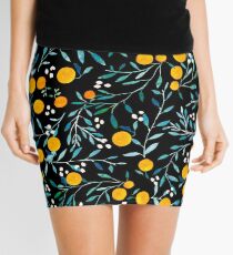 Oranges on Black Mini Skirt