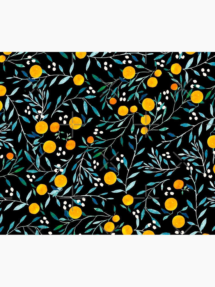 Thumbnail 3 of 3, Tapestry, Oranges on Black designed and sold by artiisan.