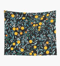 Oranges on Black Wall Tapestry