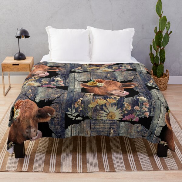 Item preview, Sweet Cow With Wildflowers Colorful Design designed and sold by EarthArtDesigns.