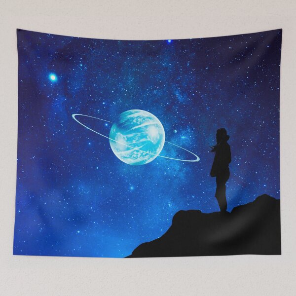 Item preview, Watching Blue Planet  at night  designed and sold by Yasmine khalifa.