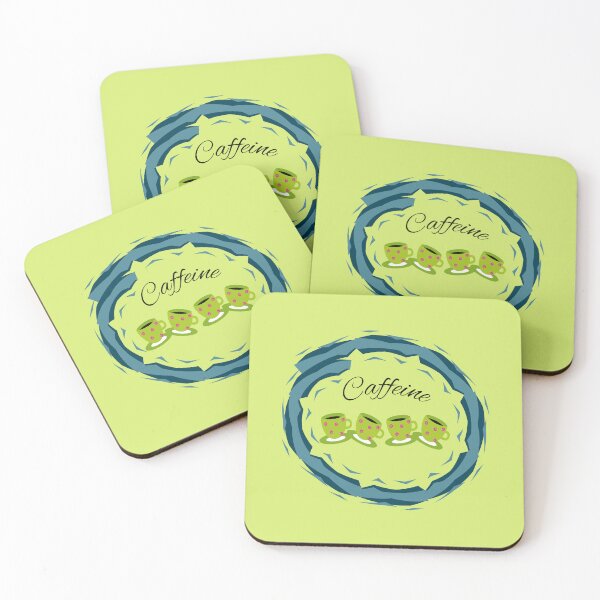 Item preview, Caffeine Caffee Cafe Green Cups designed and sold by Kubala.