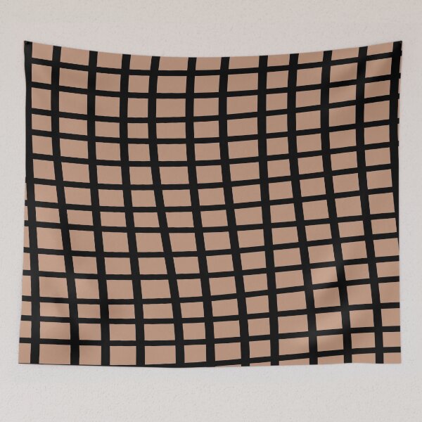 Item preview, Black Peach Wavy Grid Pattern Pairs 2023 COTY Desert Carnation 2005-7C designed and sold by ColorOfTheYears.