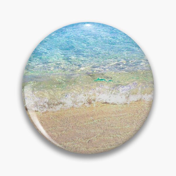 Artikelvorschau, Blauer Ozean Sommerstrand Schaumige Wellen mit beigem Sand entworfen und verkauft von MyArt23.