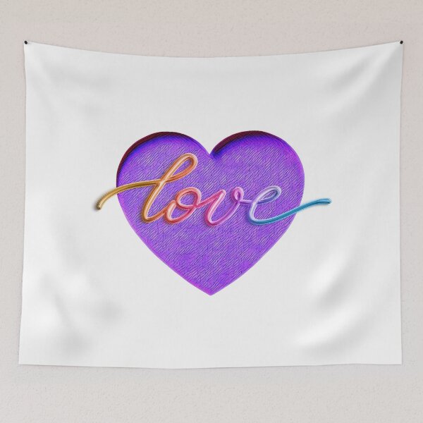 Item preview, Rainbow Love.. In a textured mauve heart designed and sold by ditzy-designs.