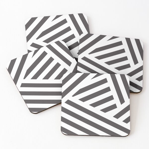 Item preview, Dark Brown White Abstract Stripe Pattern Pairs 2023 COTY Darkroom HGSW7083 designed and sold by ColorOfTheYears.