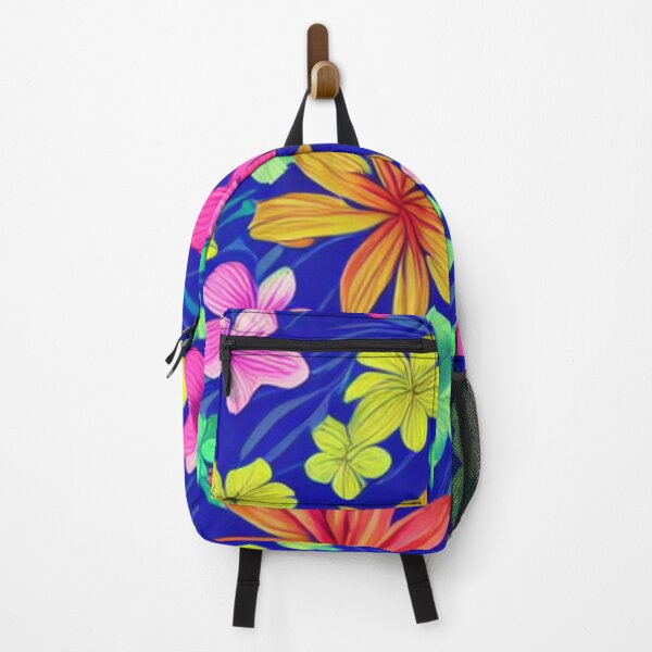 Item preview, Pretty tropical flowers on electric blue designed and sold by FGCART.