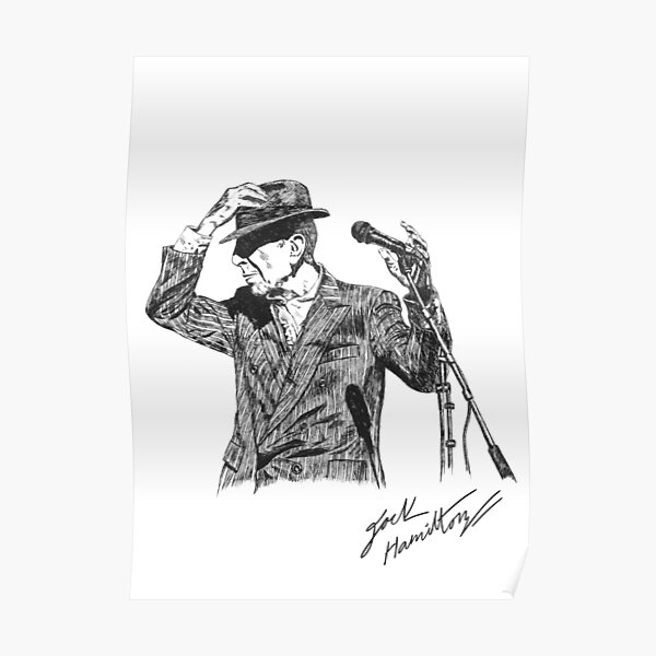 Leonard Cohen Original Hand Drawn Ink Print Poster
