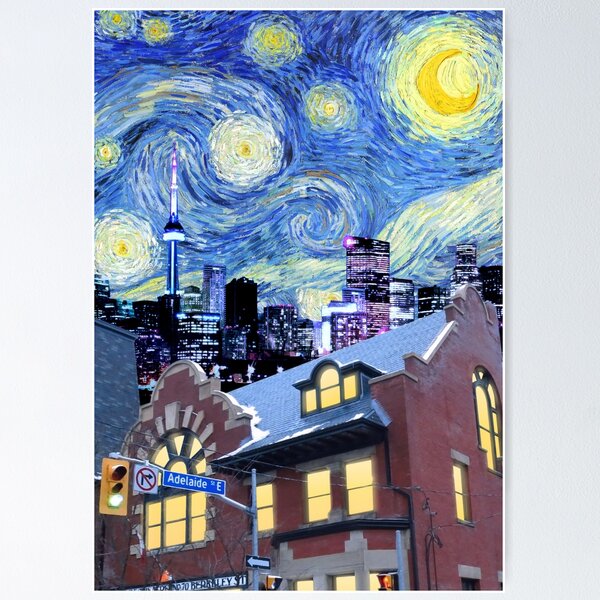 Item preview, Starry Night Toronto - Van Gogh inspired  designed and sold by GrayHareCards.