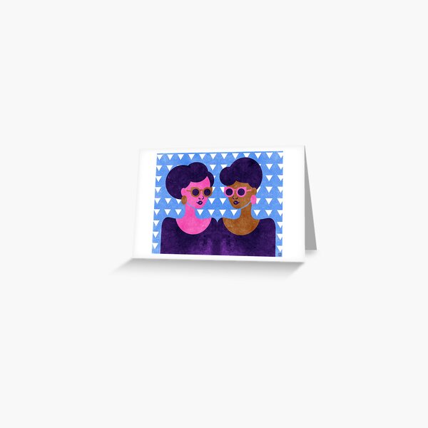 Girls in Purple and Sunglasses Greeting Card
