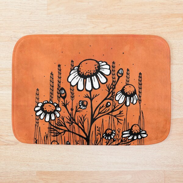 Item preview, Doodle Black Chamomile on Orange Background. Gang Bang designed and sold by AnnaDyshel.