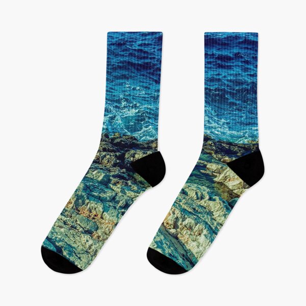 Item preview, Blue Ocean Summer Beach with Rocky Rocks designed and sold by MyArt23.