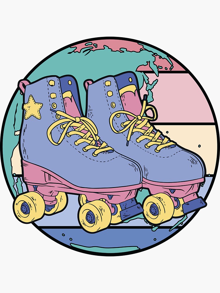 "Pastel roller skates" Sticker for Sale by Stickerwars1977 Redbubble