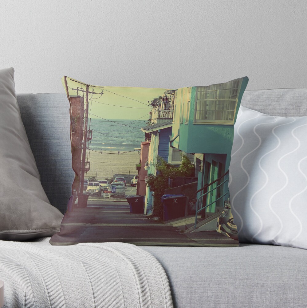 LA, Beach in LA, Santa Monica beach, Throw Pillow