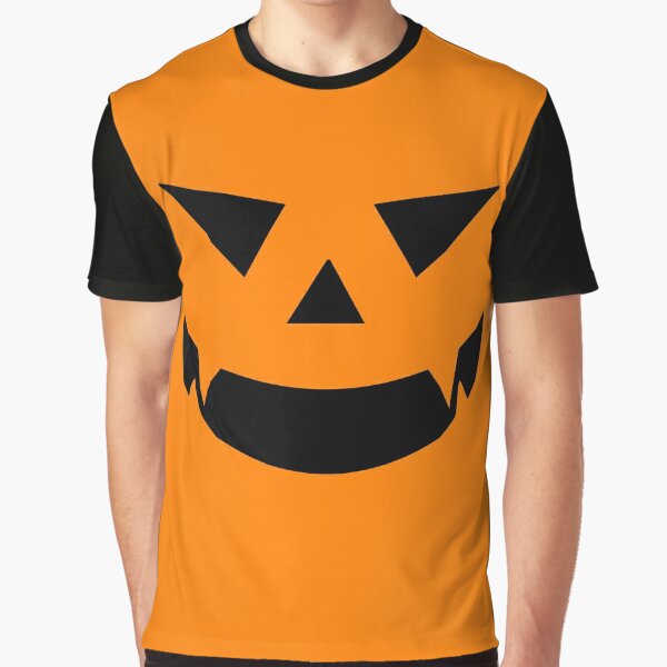 Pumpkin face with orange background  Graphic T-Shirt