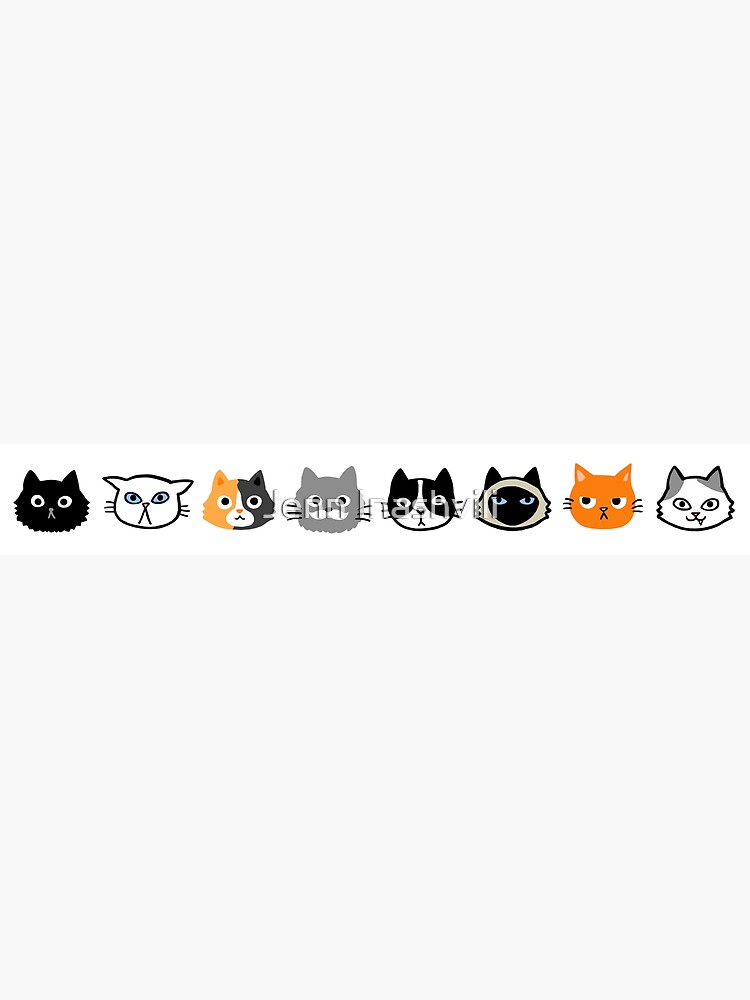 Assorted Cat Faces | Cute Quirky Kitty Cat Drawings by ShortCoffee