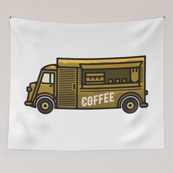 Item preview, Vintage retro coffee truck designed and sold by xcosmax.
