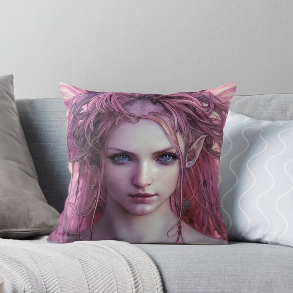 Item preview, hermosa elfa de pelo rosa designed and sold by Balefirefantasy.