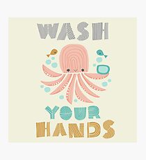 Splish Splash Zoo - Wash Your Hands Photographic Print