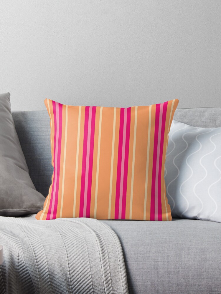 Orange sale striped pillows