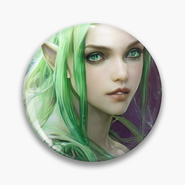 Item preview, hermosa elfa de pelo verde designed and sold by Balefirefantasy.
