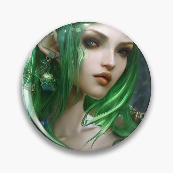 Item preview, hermosa elfa de pelo verde designed and sold by Balefirefantasy.