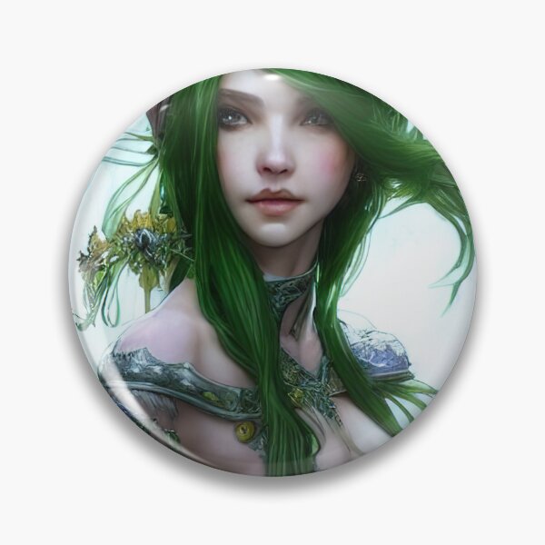 Item preview, hermosa elfa de pelo verde designed and sold by Balefirefantasy.