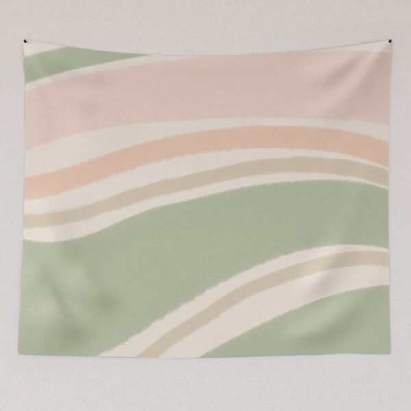 Item preview, Liquid Swirl Wavy Lines Maximalist Pattern Retro Style Cute Aesthetic Green & Muted Yellow designed and sold by scorpiolane.