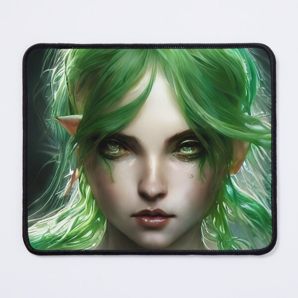Item preview, hermosa elfa de pelo verde designed and sold by Balefirefantasy.