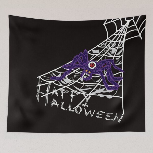 Item preview, Happy Halloween Scary Spider On Spiderwebs Giant Spider Monster Eyeball Monster T-Shirt designed and sold by iMobb06.
