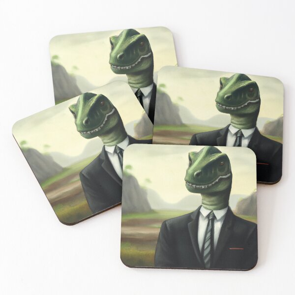 Item preview, Prehistoric Dinosaur Businessman, Fun AI Generated Art designed and sold by sweetbelle.