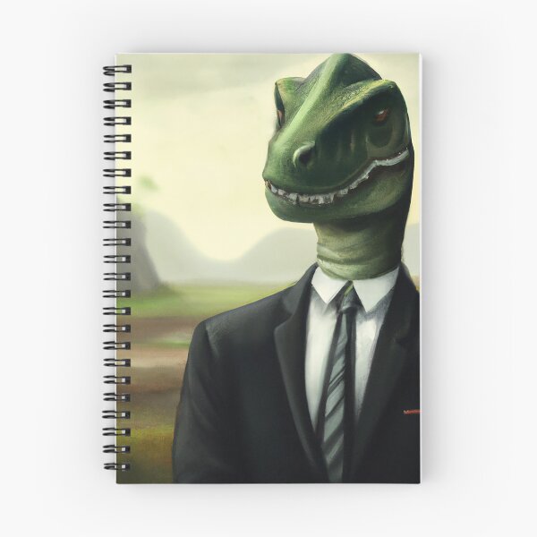 Item preview, Prehistoric Dinosaur Businessman, Fun AI Generated Art designed and sold by sweetbelle.
