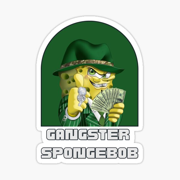 "SpongeBob gangster meme design " Sticker for Sale by Chevrodesigns ...