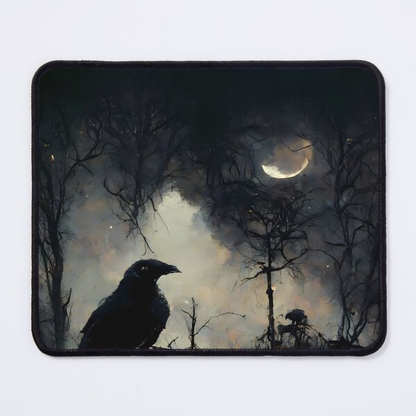 Item preview, Crow Raven Grunge Spooky Halloween Night Watercolor Illustration designed and sold by CGSGraphics.