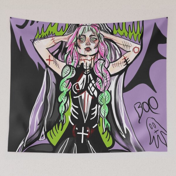 Item preview, halloween woman mash up designed and sold by spookylaura.