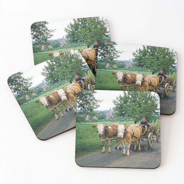 Item preview, 1950s - German Countryside with a Man on an Ox Cart, Germany designed and sold by thatwaslife.