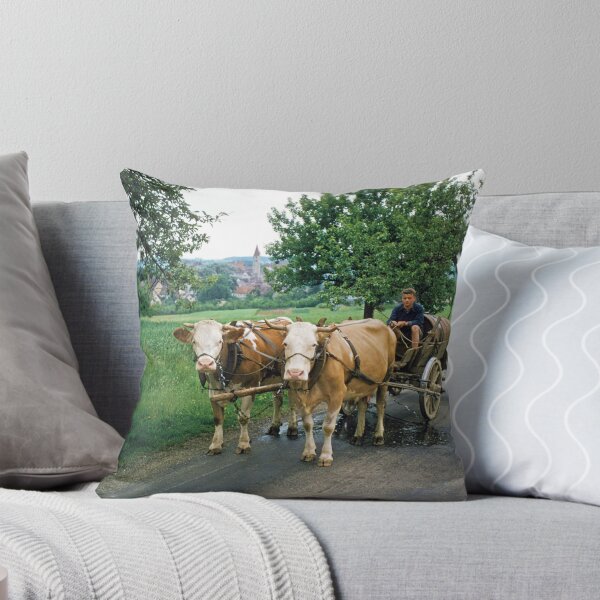 Item preview, 1950s - German Countryside with a Man on an Ox Cart, Germany designed and sold by thatwaslife.