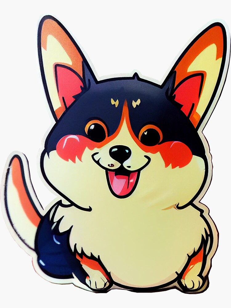 "Chibi Puppy Dog Anime Sticker" Sticker for Sale by friskyfoxtrot