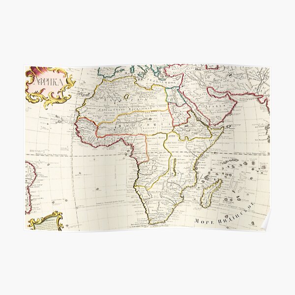 "Vintage Map Africa map" Poster for Sale by medartista Redbubble