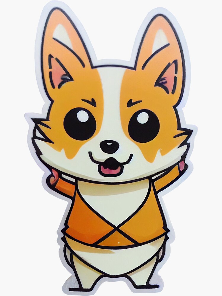 "Chibi Puppy Dog Anime Sticker" Sticker for Sale by friskyfoxtrot